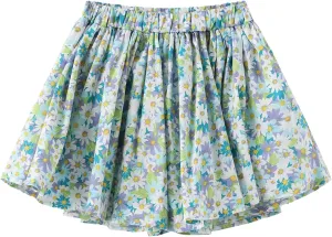 Colorful Childhood Girls Flowy Shorts with Pockets Toddler Wide-Leg Floral Skorts Skirt Kids Casual Pleated Summer Short
