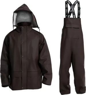 Commercial Fishing Suit-Professional Grade Heavy Duty Jacket with Bib 0.70mm Thickness Foul Weather Gear