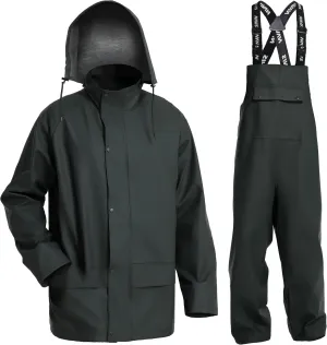 Commercial Fishing Suit-Professional Grade Heavy Duty Jacket with Bib 0.70mm Thickness Foul Weather Gear
