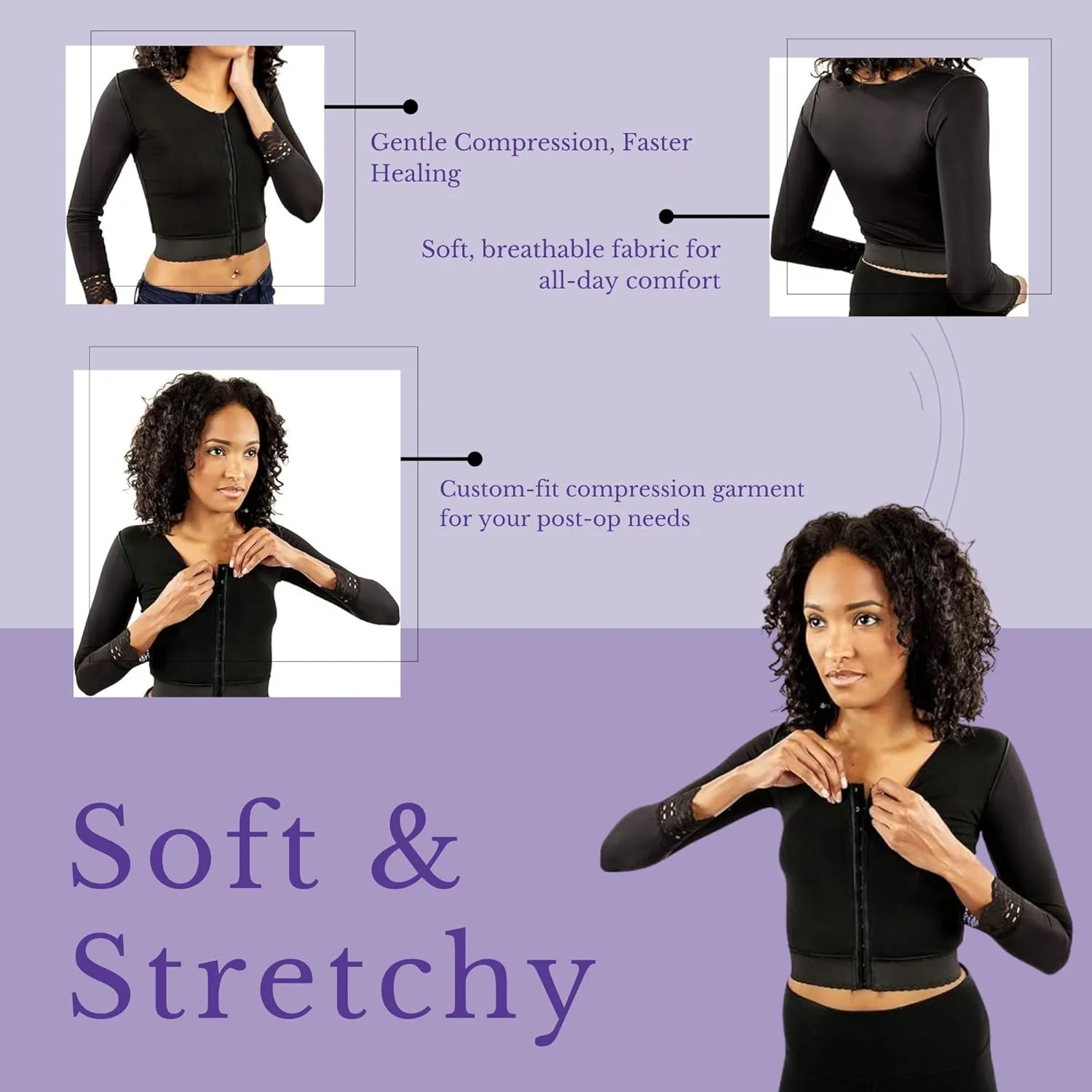 ContourMD Compression Vest & Quarter Sleeve Shirt for Women | Ideal for Breast Augmentation, Reduction & Liposuction Recovery
