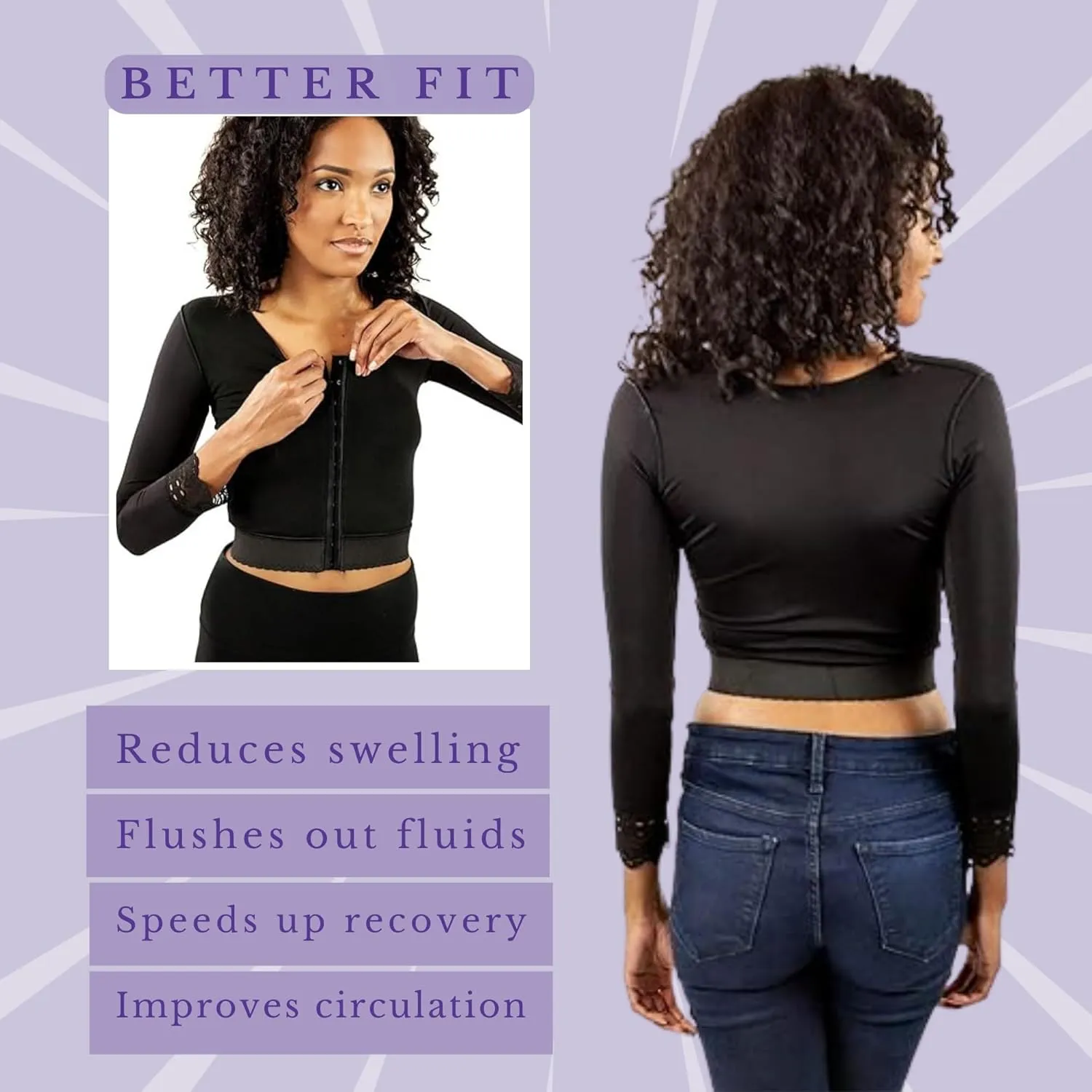 ContourMD Compression Vest & Quarter Sleeve Shirt for Women | Ideal for Breast Augmentation, Reduction & Liposuction Recovery