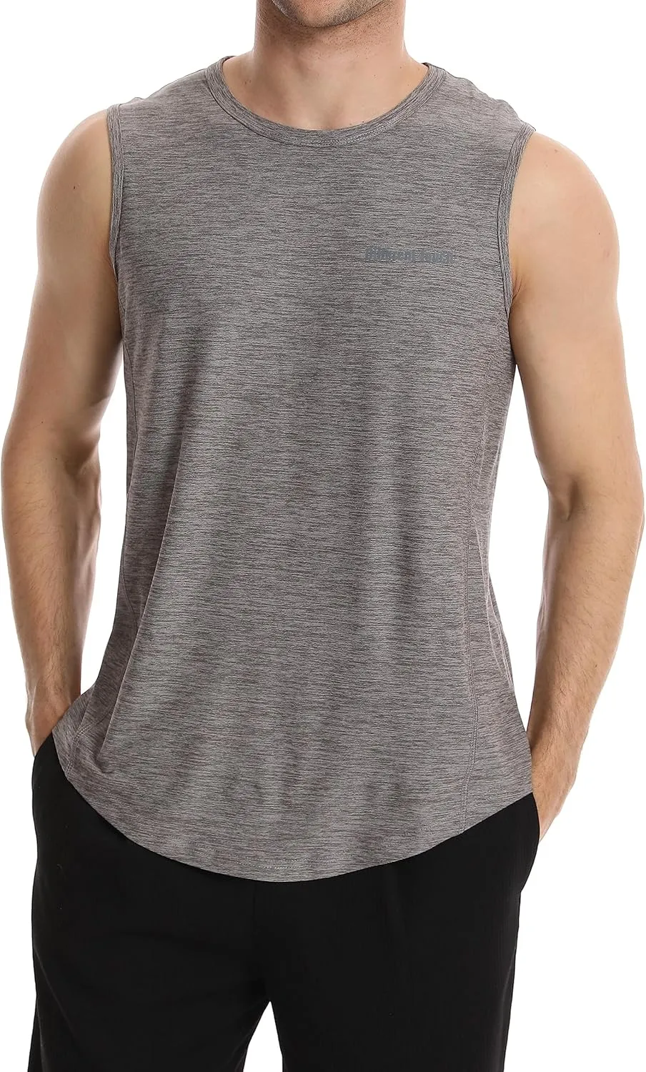 Different Touch Mens Active Gym Workout Sleeveless Shirt Quick Dry Crew Neck Muscle Tank Top