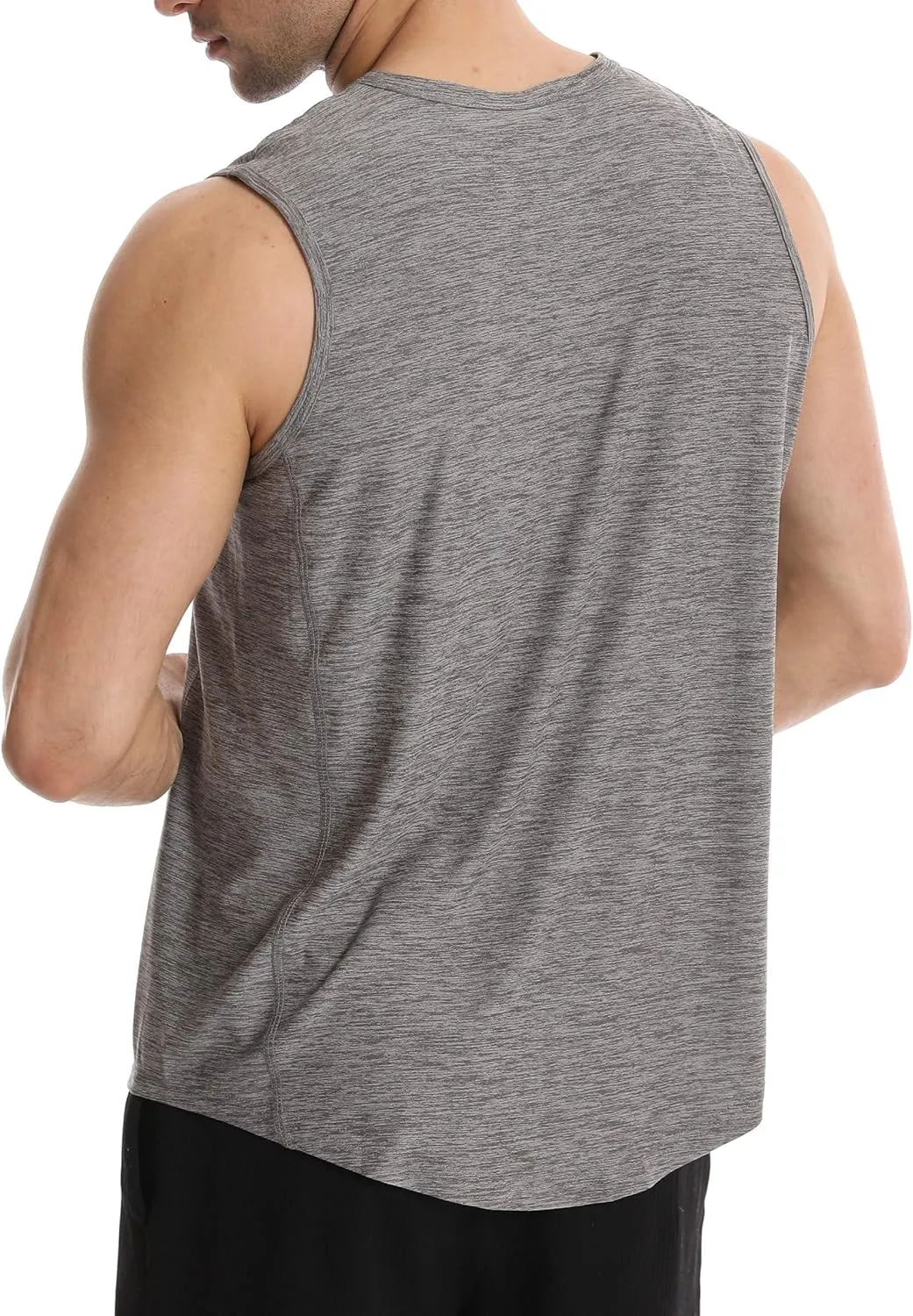 Different Touch Mens Active Gym Workout Sleeveless Shirt Quick Dry Crew Neck Muscle Tank Top