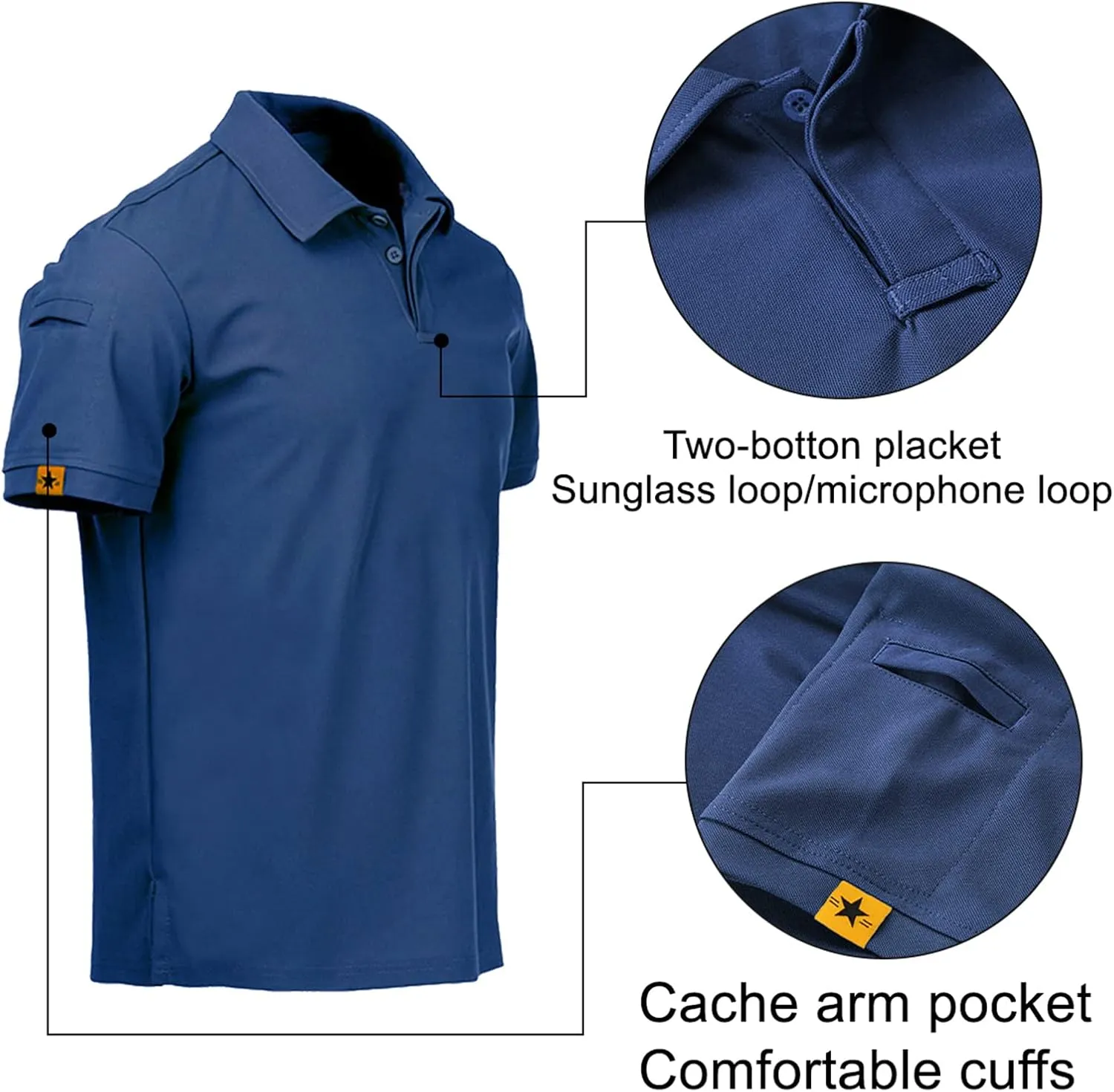 disi Mens Polo Shirts Quick-Dry Cool Short Sleeve Sports Casual Tennis Golf Shirt for Men
