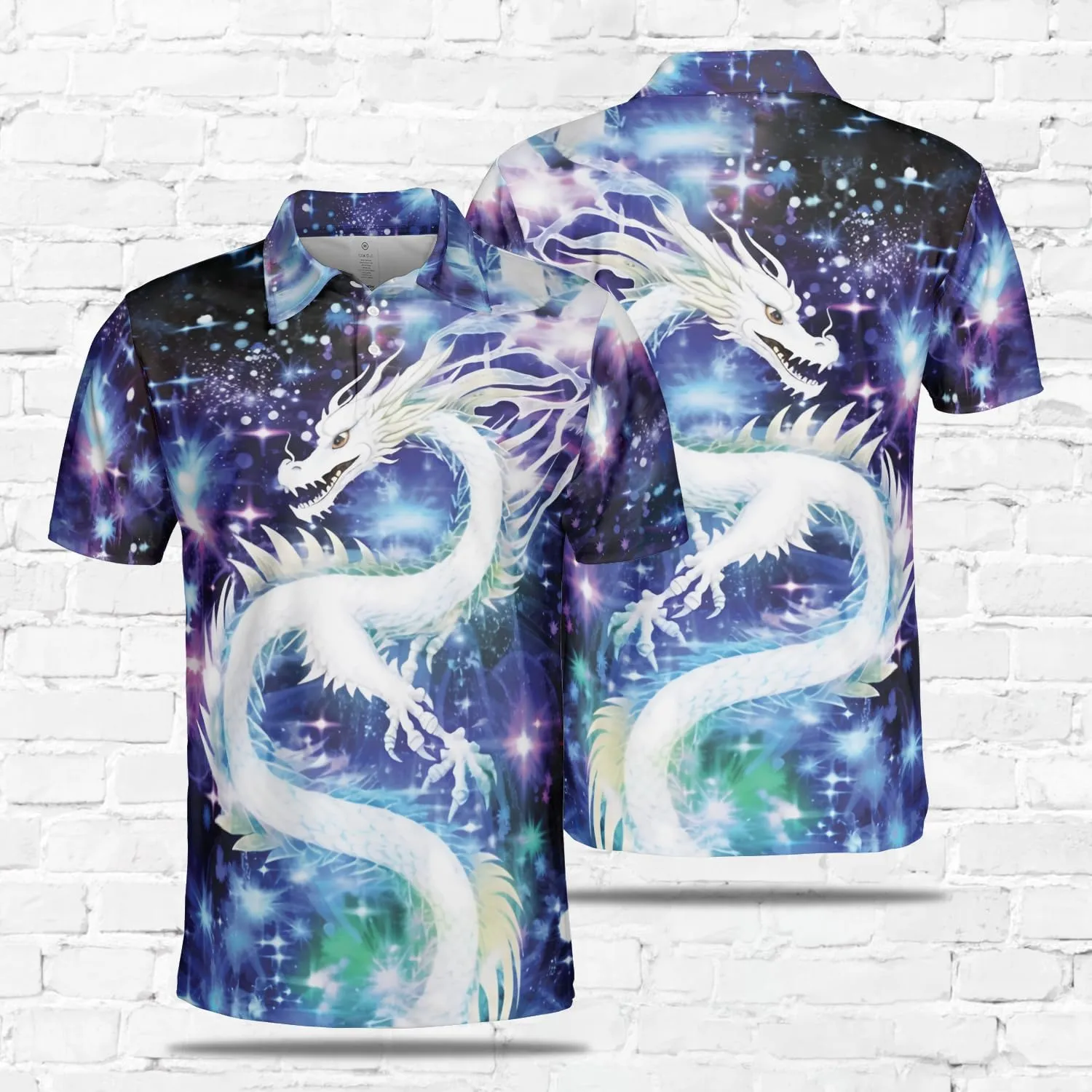 Dragon Polo Shirts for Men - Mythical Creature Men's Regular Fit Quick Dry Golf Polo Shirt Series 06