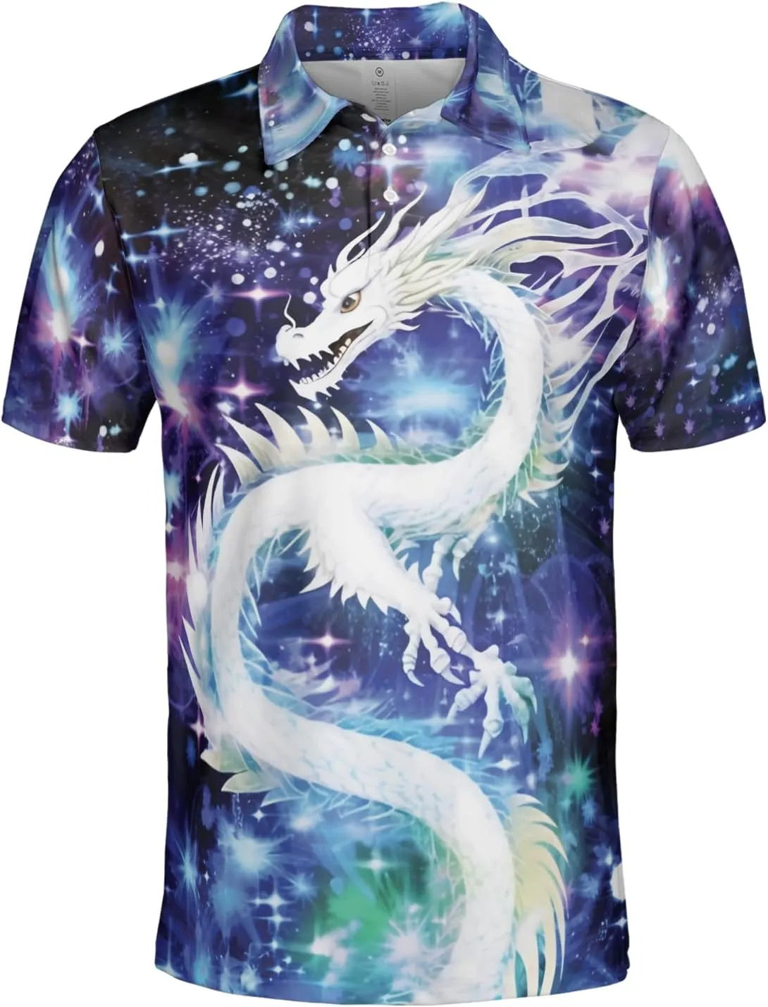 Dragon Polo Shirts for Men - Mythical Creature Men's Regular Fit Quick Dry Golf Polo Shirt Series 06
