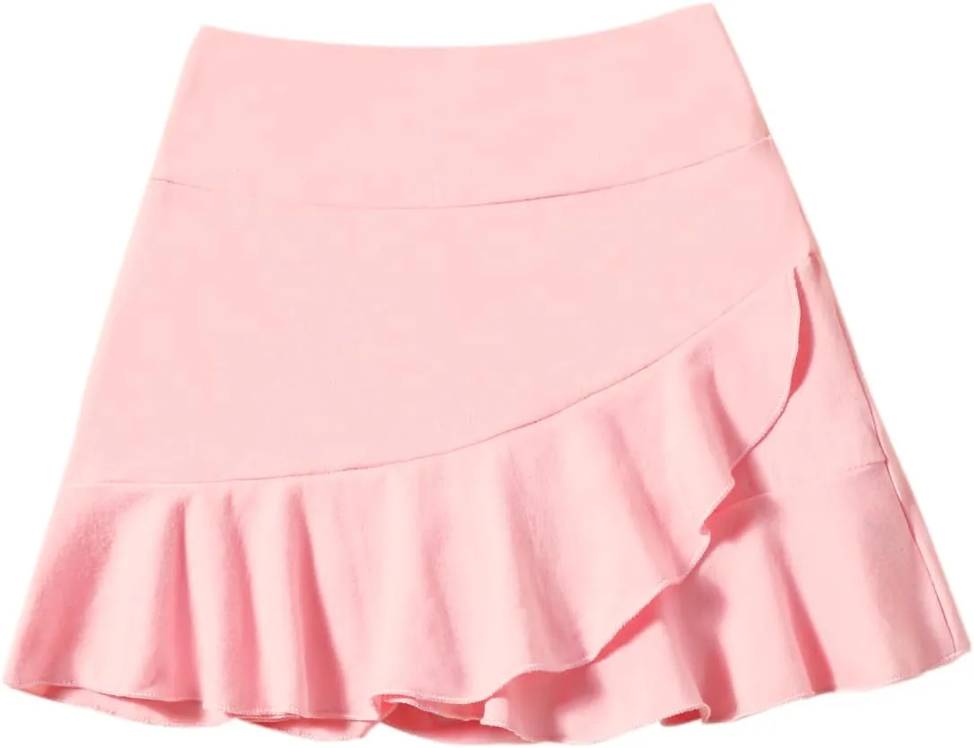 DREAM BUS 2 Pack Girls Skirts Built in Shorts Little Kid Tennis Skorts Toddler Girl Athletic Skorts Flowy Skirts