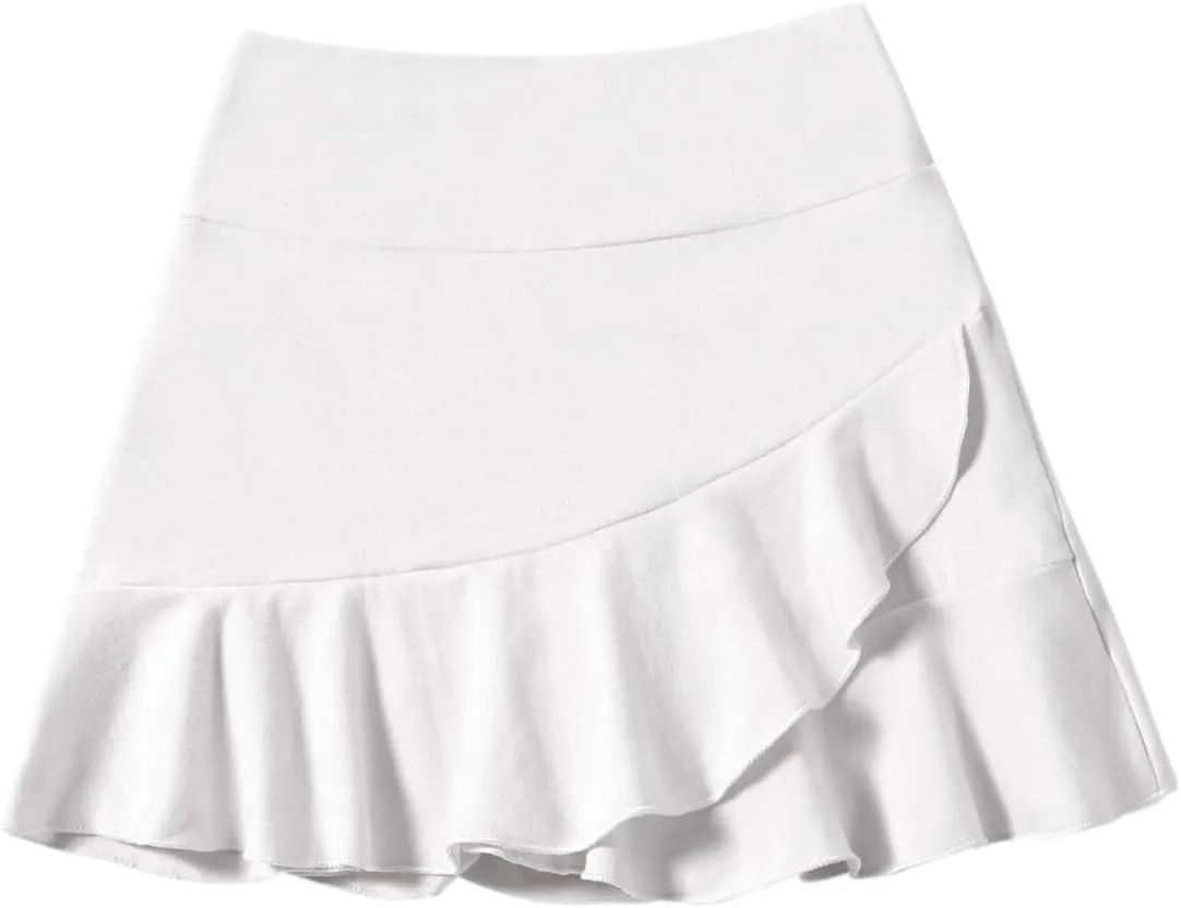 DREAM BUS 2 Pack Girls Skirts Built in Shorts Little Kid Tennis Skorts Toddler Girl Athletic Skorts Flowy Skirts