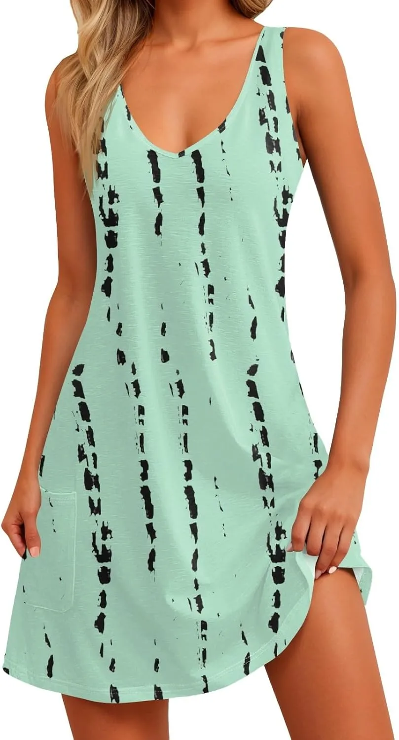Dresses Women Casual Midi Dresses for Women Sleeveless Loose Casual Summer Dresses Women Elegant