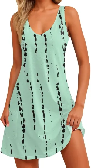 Dresses Women Casual Midi Dresses for Women Sleeveless Loose Casual Summer Dresses Women Elegant