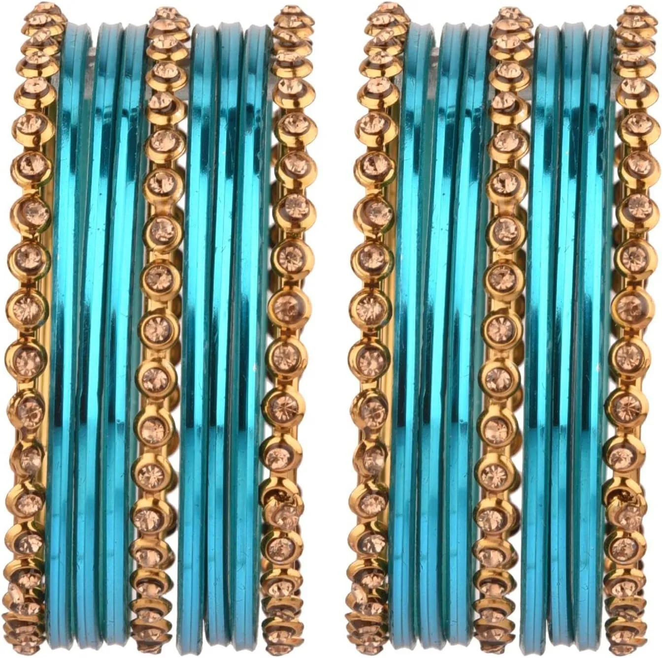 Efulgenz Indian Bangles Set Metal Bangles One Dozen Plain Glossy Alloy Bangles with Crystal Oxidized Bangles Boho Bohemian Bracelet Bollywood Party Wedding Jewelry Indian Bangles for Women