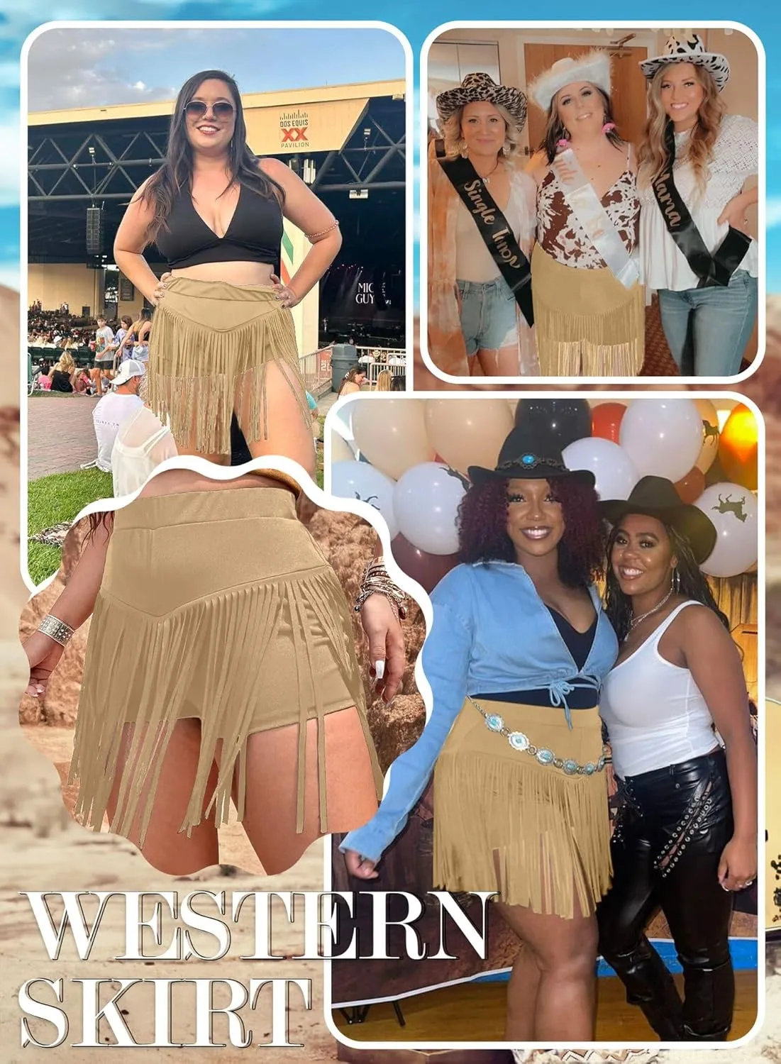 Ella Lust Womens Plus Size Cowgirl Fringe Shorts - Western Country Concert Outfits Tassel Skirt High Waisted Booty Bottoms
