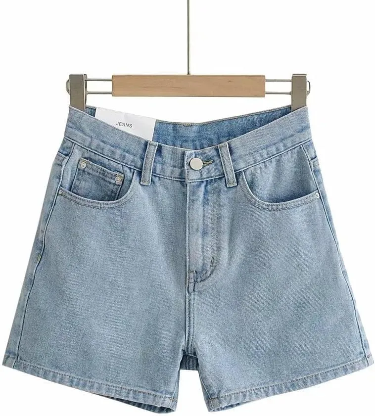 EMMIOL 2025 Jean Shorts for Women Basic Wash Stretchy Solid Denim Summer Hot Short Y2k Casual Jorts