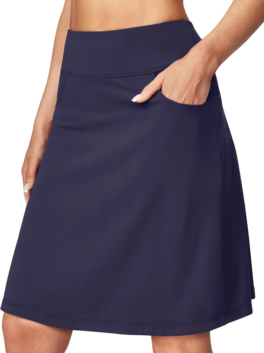 Ewedoos 20" Knee Length Skorts Skirts for Women with Pockets Golf Tennis Skirt High Waisted Athletic Skorts Casual Summer