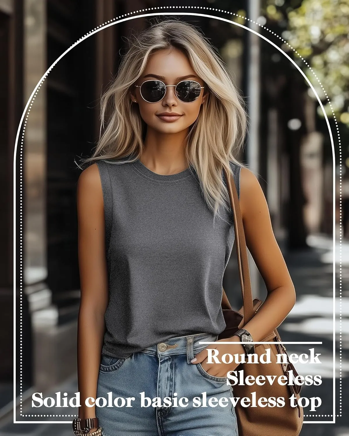 Ficerd 8 Pack Womens Sleeveless Tops, Crew Neck Loose Fit Tank Tops Basic Summer Cotton Shirts Casual 2025 Fashion T Shirts