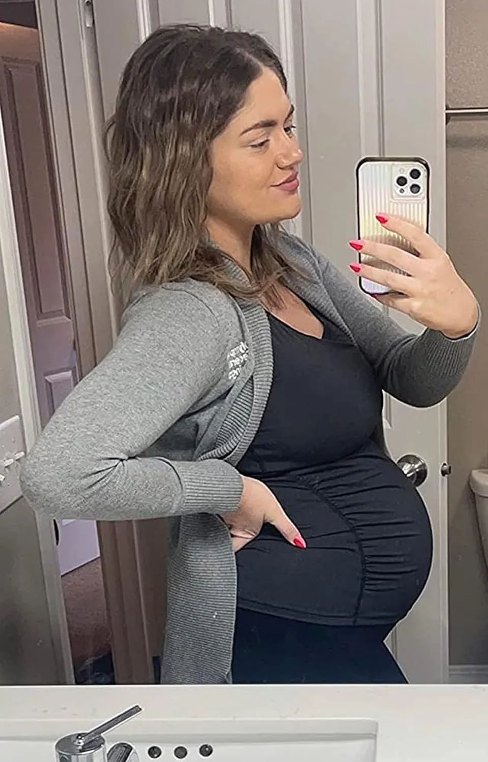 fitglam Women's Maternity Tank Tops Workout Active Athletic Yoga Sleeveless Shirts Pregnancy Racerback Activewear Clothes
