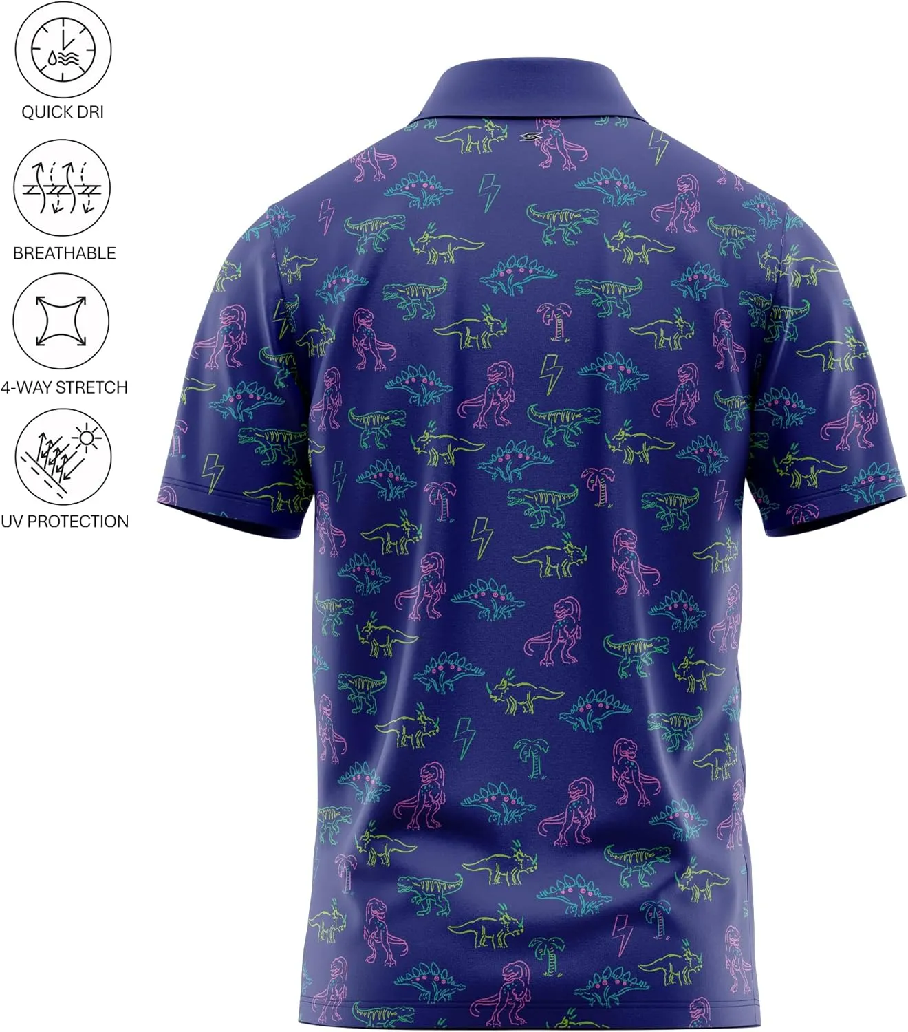 Funny Golf Polo Men Shirts - Short Sleeve UPF Quick Dry Fit Performance Moisture Wicking Stretch Crazy Summer Casual Tropical