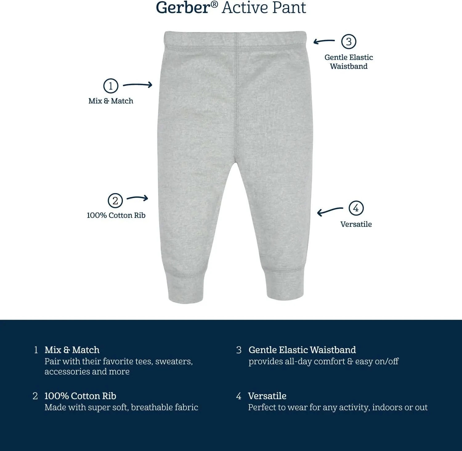 Gerber Baby Girls' Multi-Pack Active Pants Set