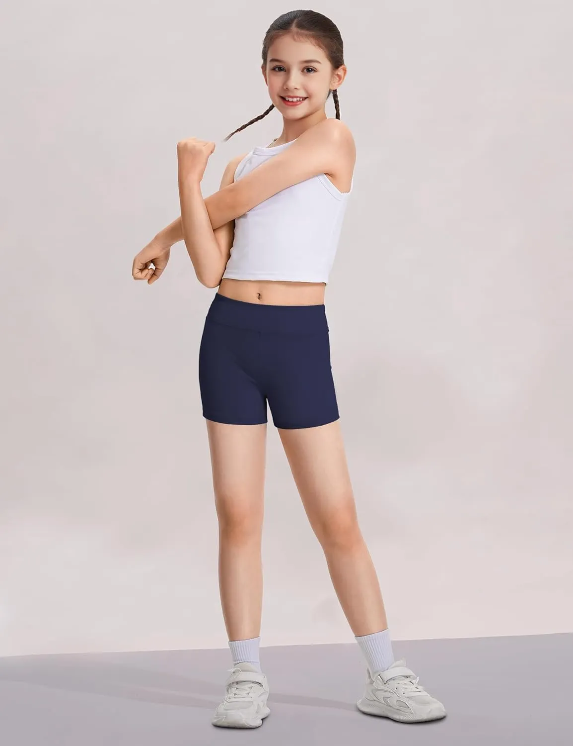 Girls Dance Shorts Biker Gymnastics Cartwheel Athletic Clothes Under Dress for Kids Youth Volleyball Tumbling