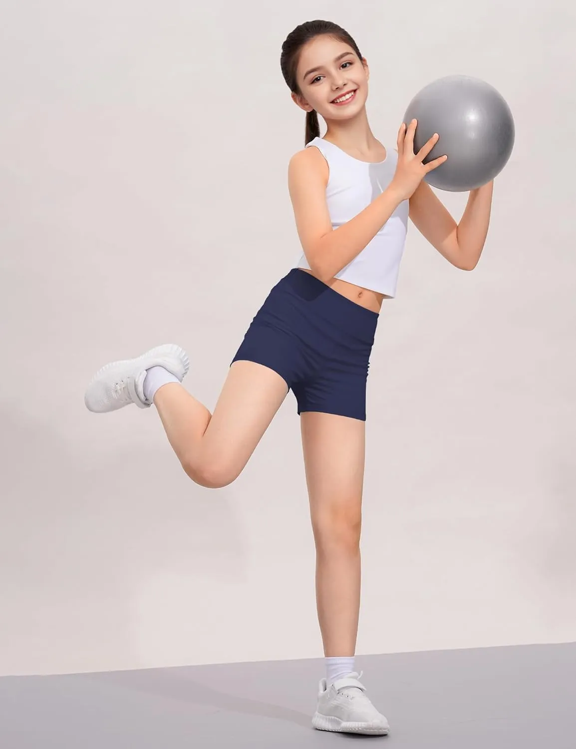 Girls Dance Shorts Biker Gymnastics Cartwheel Athletic Clothes Under Dress for Kids Youth Volleyball Tumbling