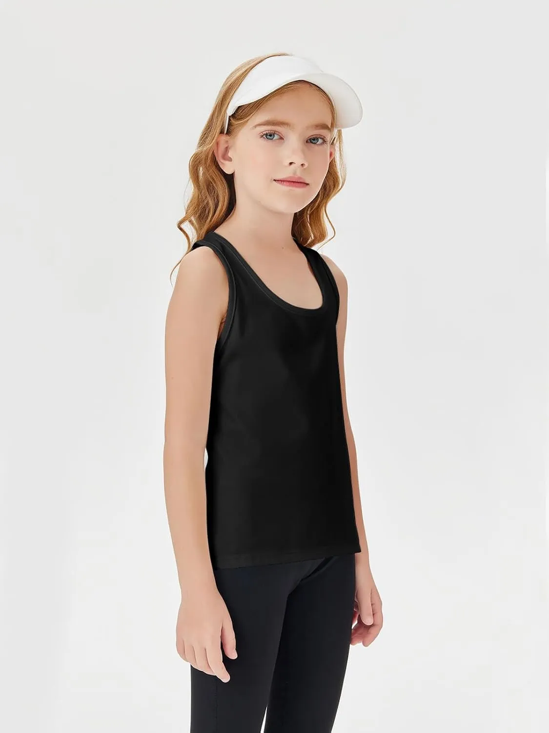 Haloumoning Girls Athletic Tank Tops Racerback Sleeveless Dry Fit Active Sports Running Yoga Shirts