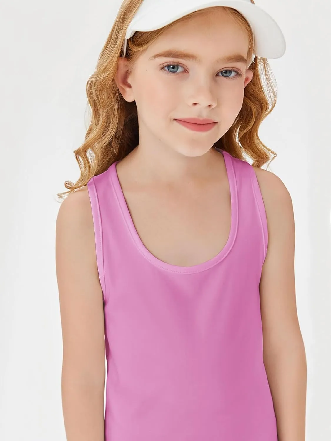 Haloumoning Girls Athletic Tank Tops Racerback Sleeveless Dry Fit Active Sports Running Yoga Shirts