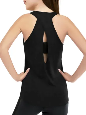 Haloumoning Girls Athletic Tank Tops Racerback Sleeveless Dry Fit Active Sports Running Yoga Shirts