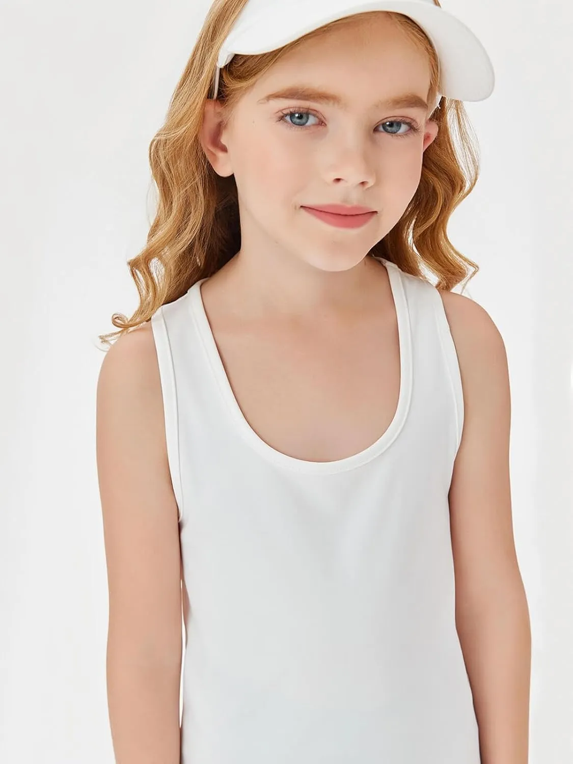 Haloumoning Girls Athletic Tank Tops Racerback Sleeveless Dry Fit Active Sports Running Yoga Shirts