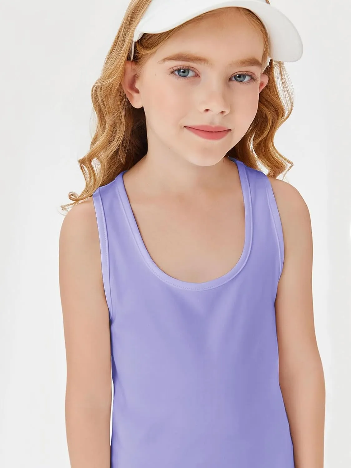 Haloumoning Girls Athletic Tank Tops Racerback Sleeveless Dry Fit Active Sports Running Yoga Shirts