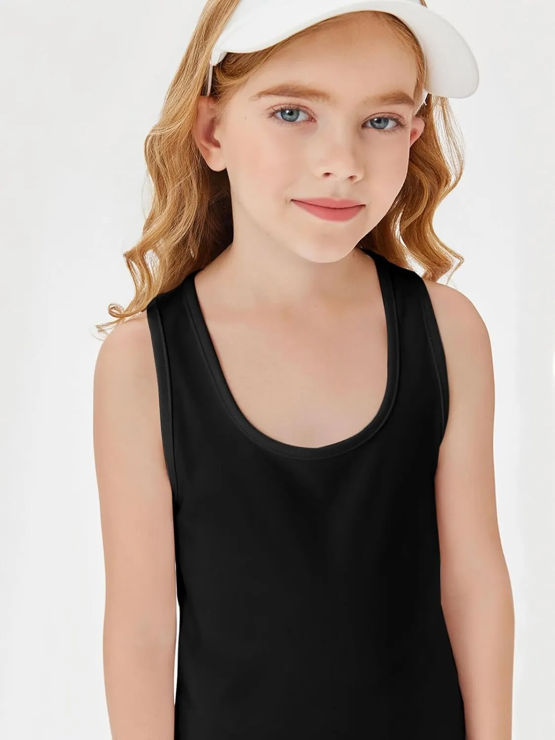 Haloumoning Girls Athletic Tank Tops Racerback Sleeveless Dry Fit Active Sports Running Yoga Shirts