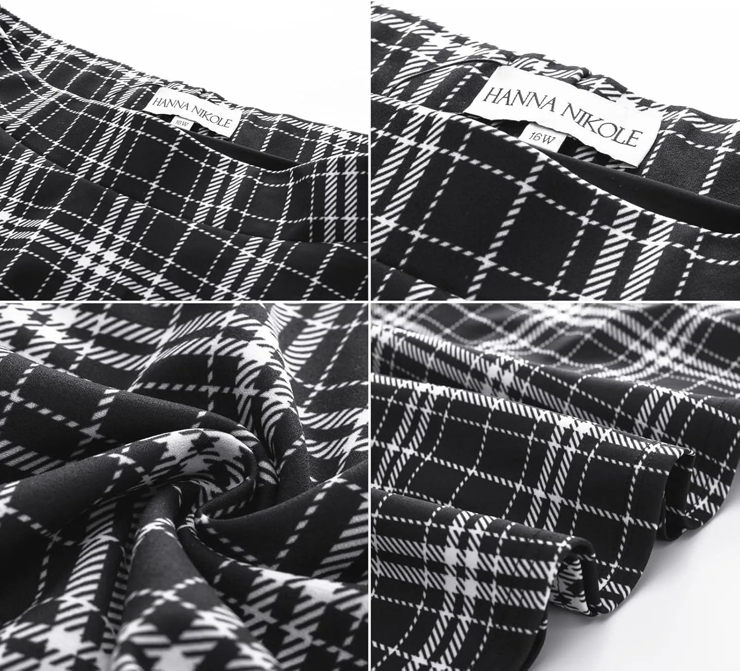 Hanna Nikole Women Plus Size Casual Mini Skater Skirt Elastic Lining High Waist Basic Flared Skorts Pleated with Pocket