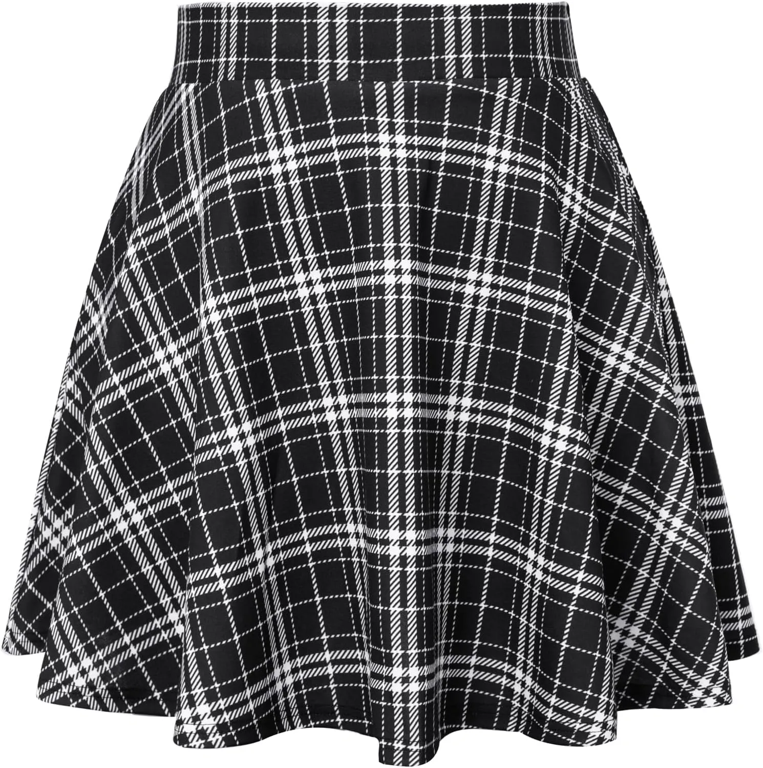 Hanna Nikole Women Plus Size Casual Mini Skater Skirt Elastic Lining High Waist Basic Flared Skorts Pleated with Pocket