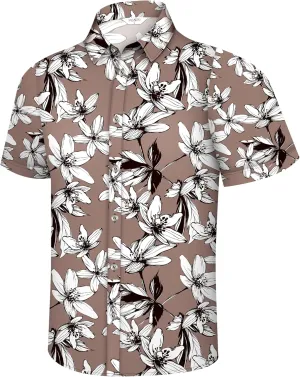 Hawaiian Shirt for Men, Mens Tropical Shirts Short Sleeve, Summer Button Down Vacation Outfits