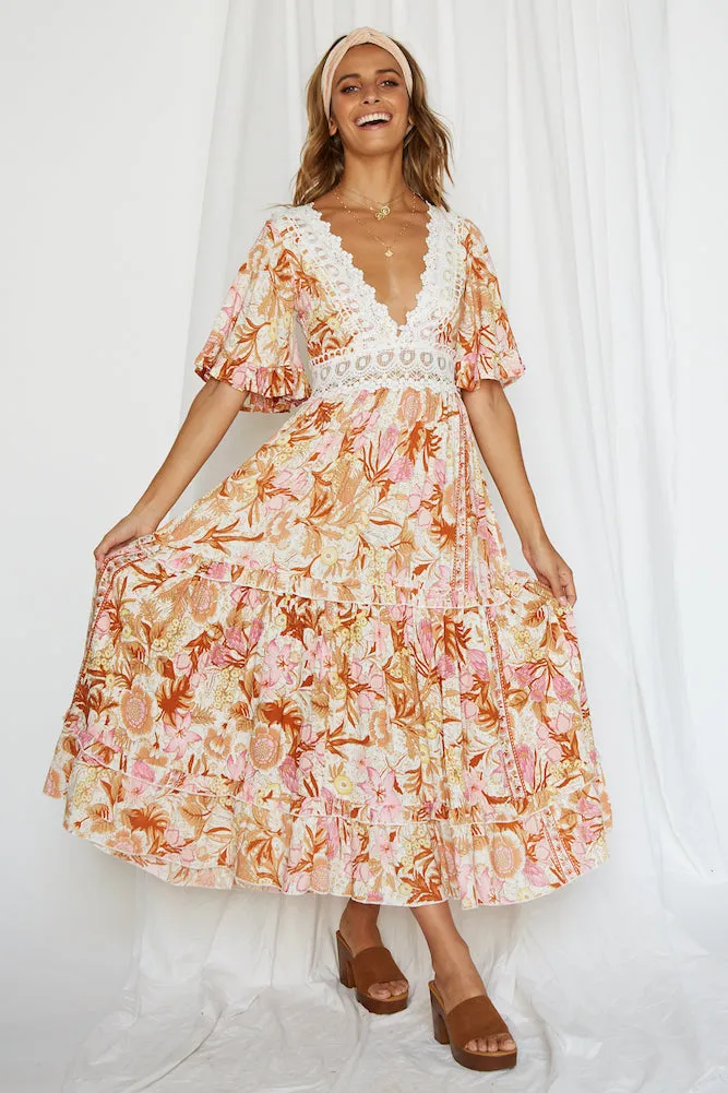 Heat Wave Midi Dress Pink