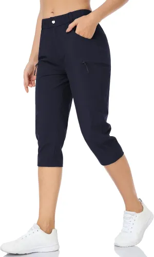 Hiking Pants for Women Lightweight Outdoor Cargo Capri for Athletic Casual with UPF 50 Quick Dry Zip Pockets