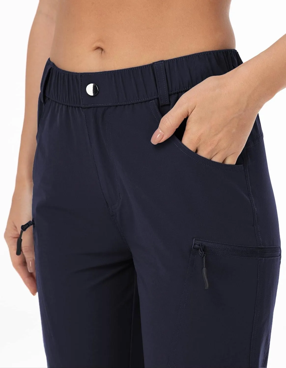 Hiking Pants for Women Lightweight Outdoor Cargo Capri for Athletic Casual with UPF 50 Quick Dry Zip Pockets
