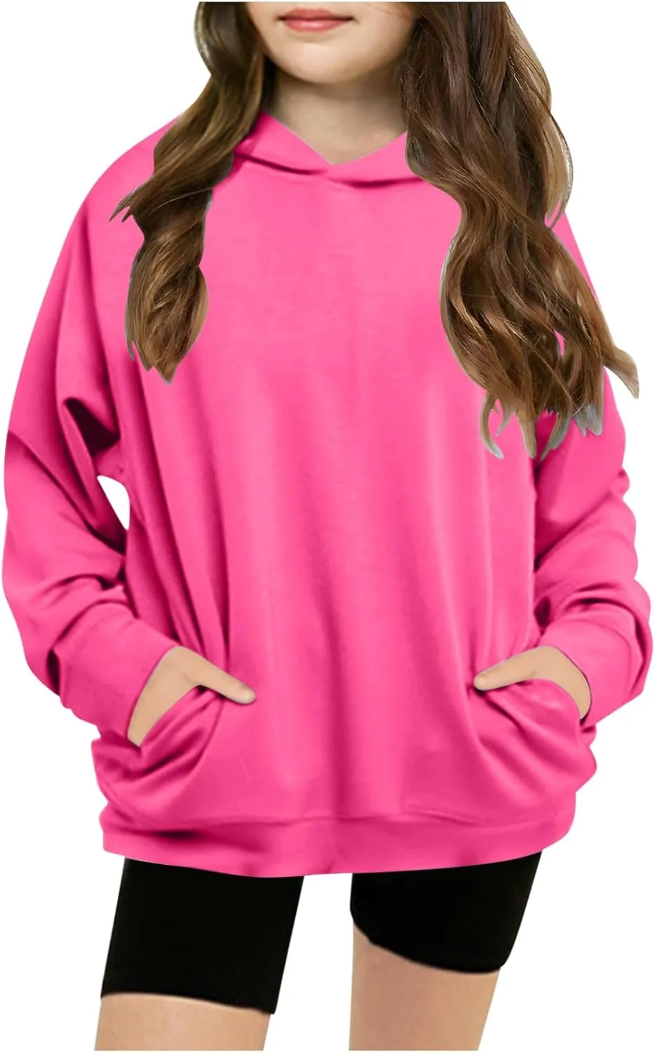 Hoodies for Teen Girls Tredny Long Sleeve Sweatshirts Oversized Pullover with Hood Fall Tween Girls Y2K Outfits
