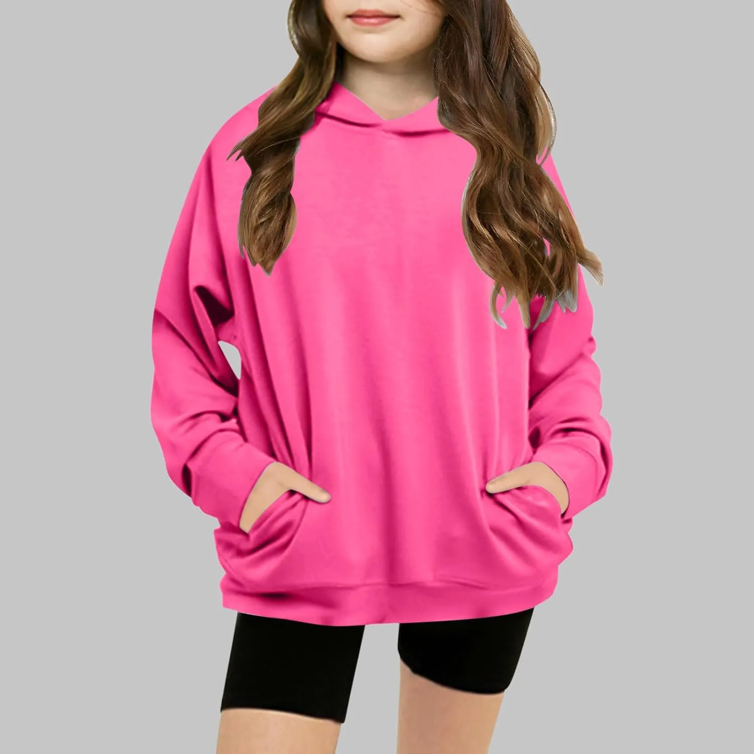 Hoodies for Teen Girls Tredny Long Sleeve Sweatshirts Oversized Pullover with Hood Fall Tween Girls Y2K Outfits