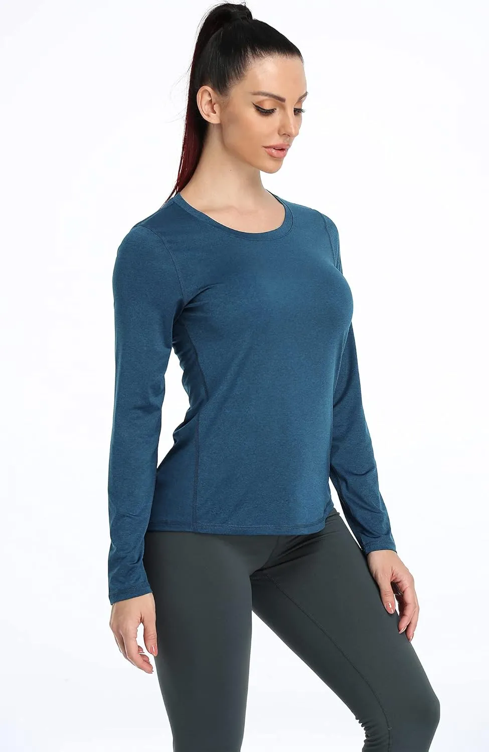 icyzone Long Sleeve Workout Shirts for Women - 3 Pack Athletic T Shirt, Running Exercise Yoga Tops