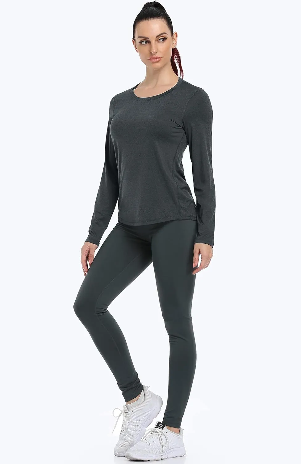 icyzone Long Sleeve Workout Shirts for Women - 3 Pack Athletic T Shirt, Running Exercise Yoga Tops