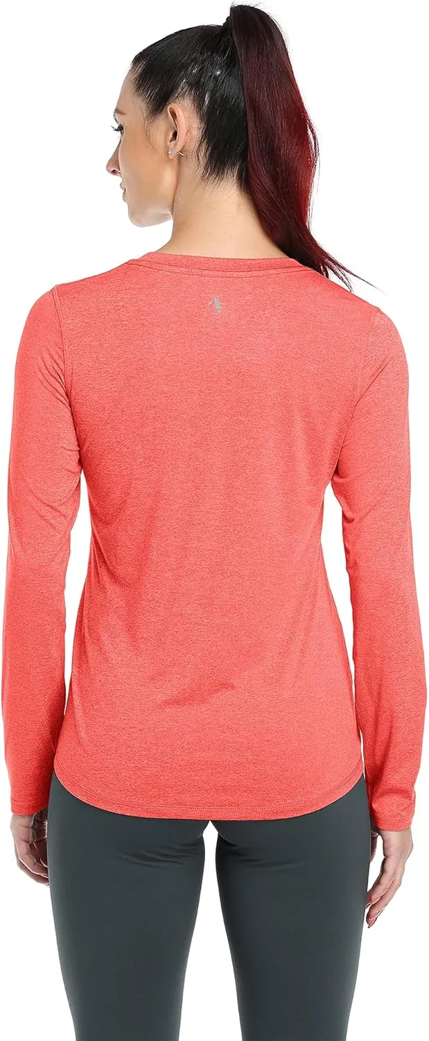 icyzone Long Sleeve Workout Shirts for Women - 3 Pack Athletic T Shirt, Running Exercise Yoga Tops
