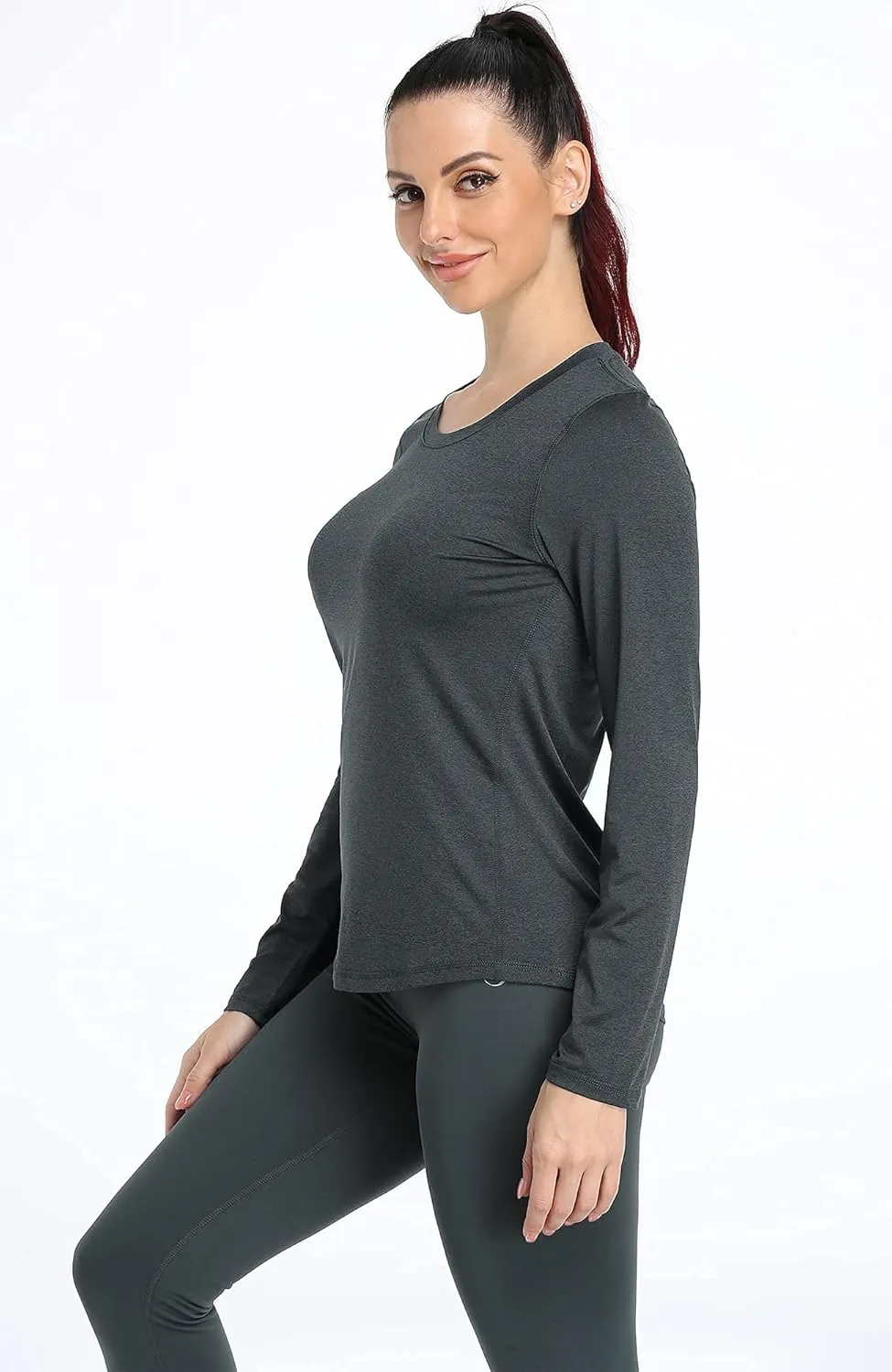 icyzone Long Sleeve Workout Shirts for Women - 3 Pack Athletic T Shirt, Running Exercise Yoga Tops