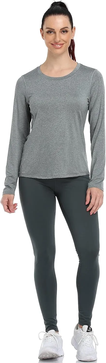 icyzone Long Sleeve Workout Shirts for Women - 3 Pack Athletic T Shirt, Running Exercise Yoga Tops