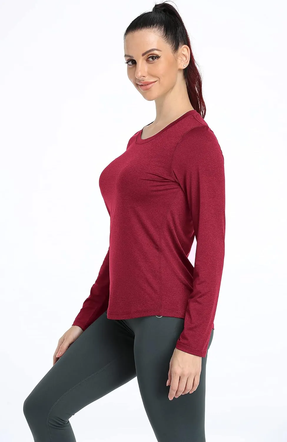 icyzone Long Sleeve Workout Shirts for Women - 3 Pack Athletic T Shirt, Running Exercise Yoga Tops