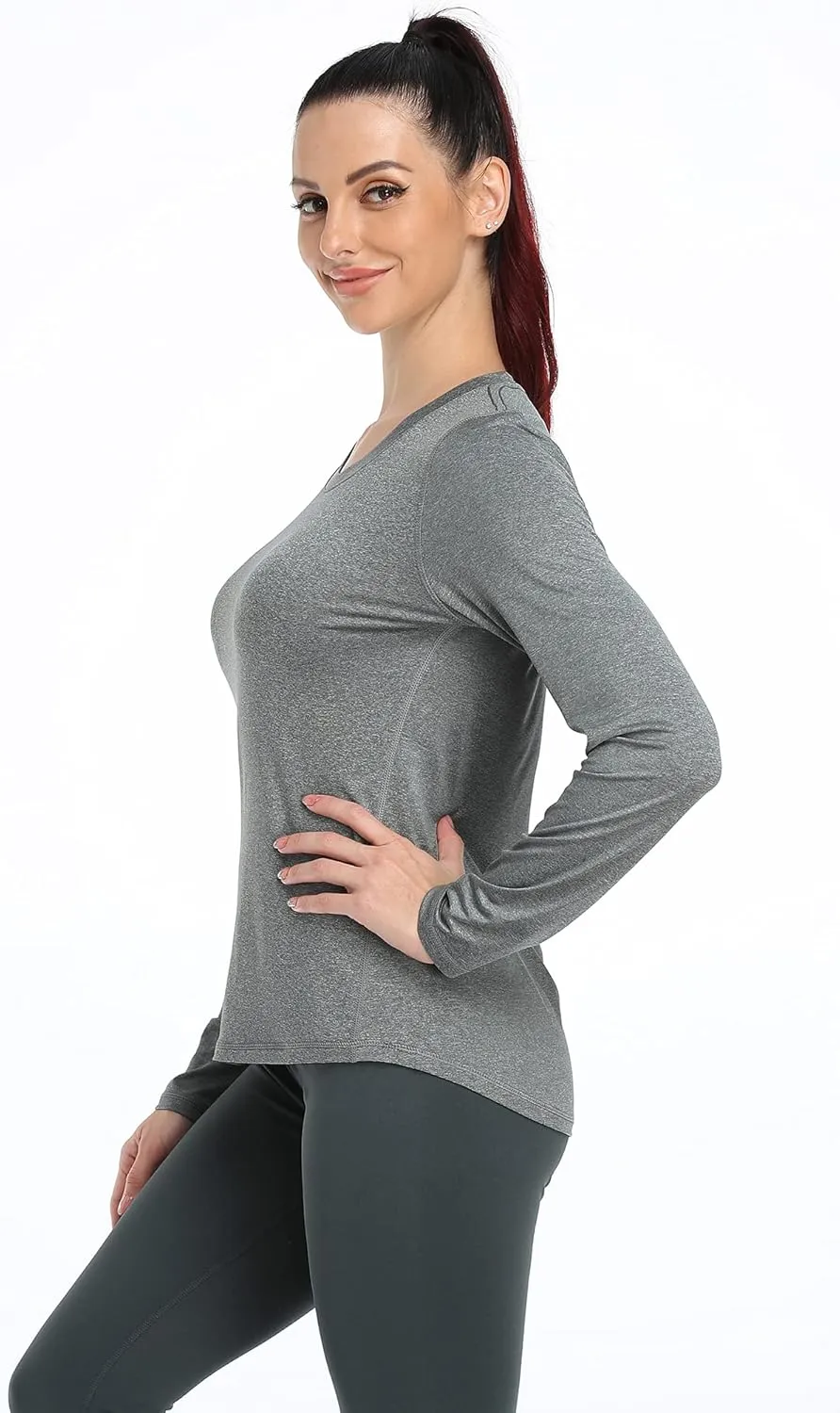 icyzone Long Sleeve Workout Shirts for Women - 3 Pack Athletic T Shirt, Running Exercise Yoga Tops
