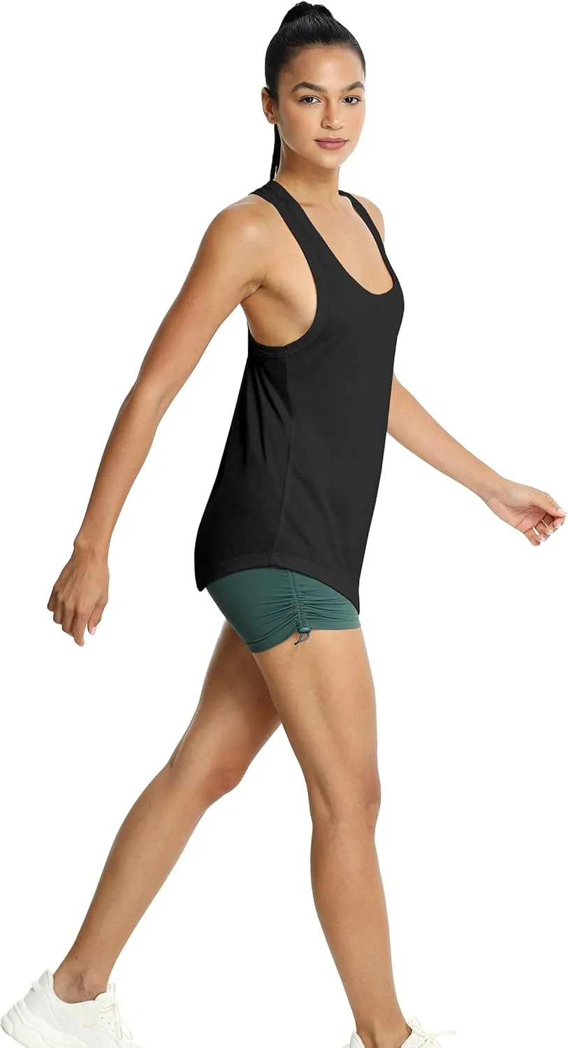 icyzone Workout Tank Tops for Women - Athletic Yoga Tops, Racerback Running Tank Top, Gym Exercise Shirts (Pack of 2)
