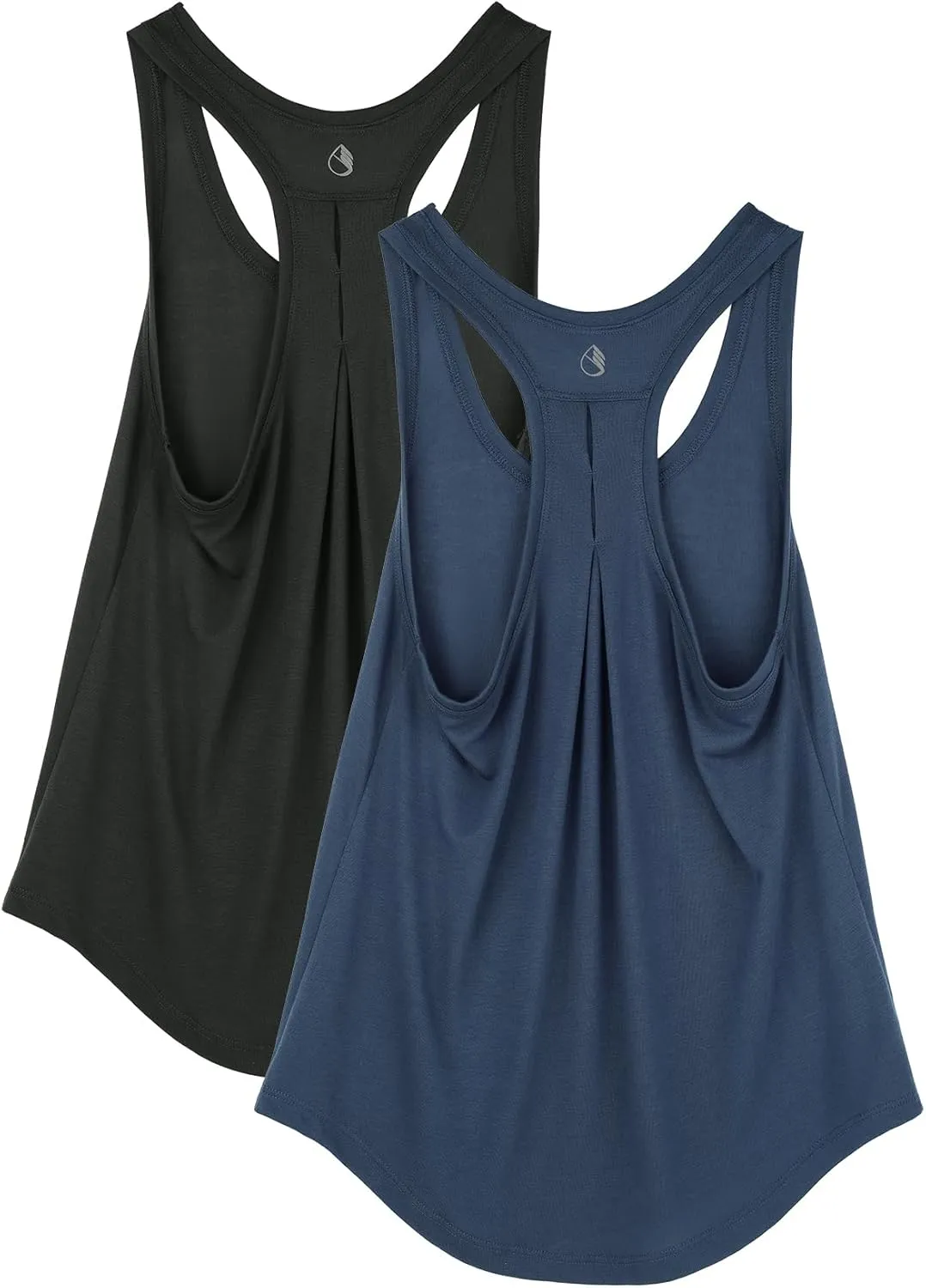 icyzone Workout Tank Tops for Women - Athletic Yoga Tops, Racerback Running Tank Top, Gym Exercise Shirts (Pack of 2)