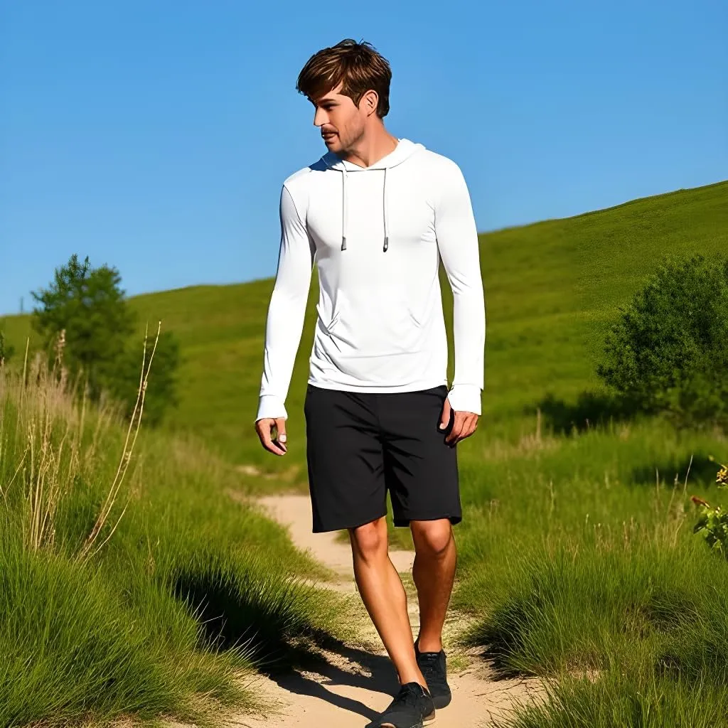 INGEAR Sun Shirts for Men - Lightweight SPF 50  UV Protection Hoodie with Pocket for Fishing, Running, Hiking, Swim Rashguard