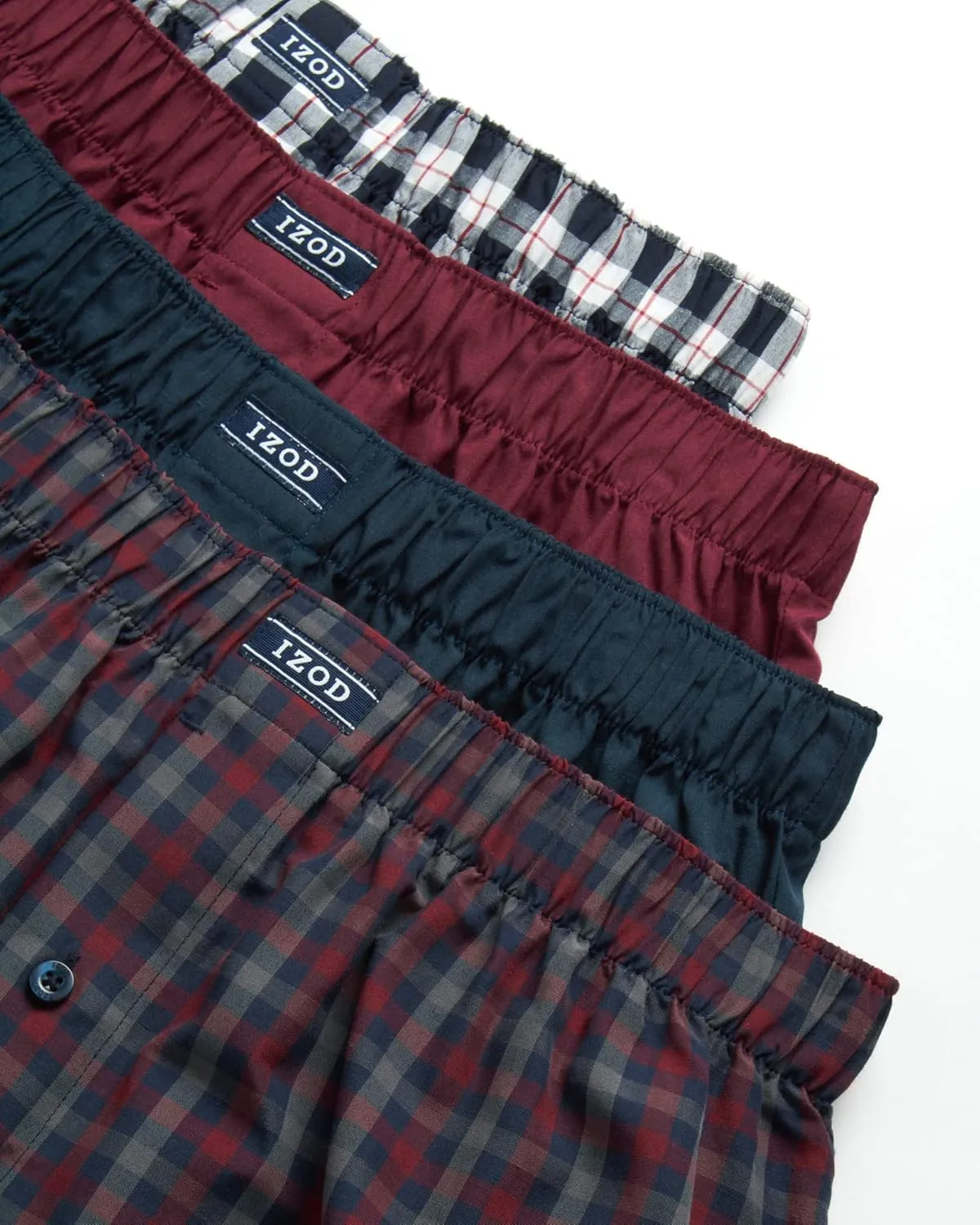 IZOD Men's Boxer Shorts - 8 Pack Loose Fit Mens Underwear Boxers with Button Fly - Classic Woven Boxers for Men (M-2XL)