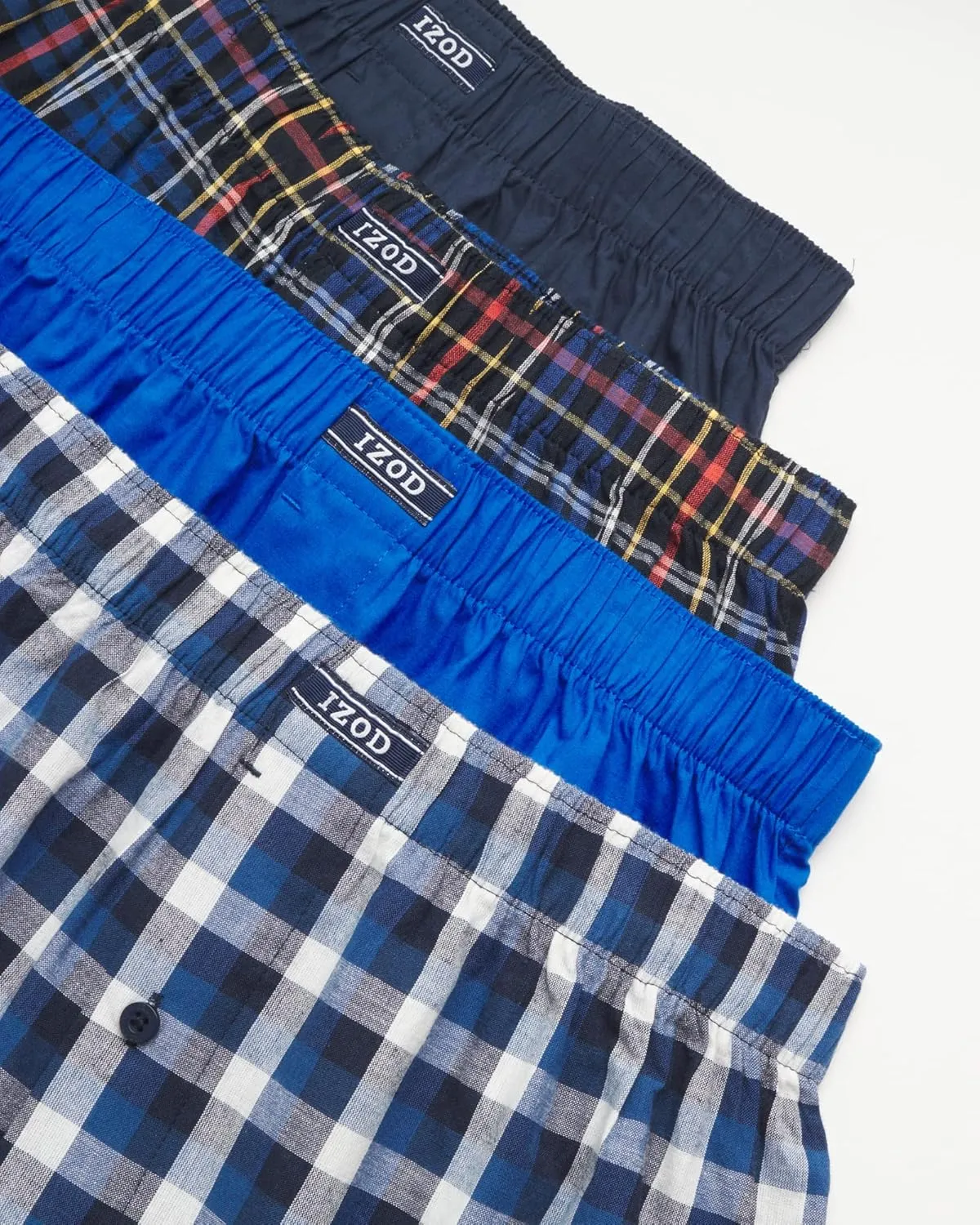 IZOD Men's Boxer Shorts - 8 Pack Loose Fit Mens Underwear Boxers with Button Fly - Classic Woven Boxers for Men (M-2XL)
